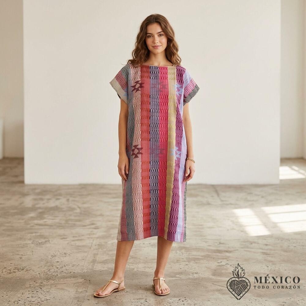 Traditional Mexican Huipil Blouse – Hand woven  Top S M L see measurements